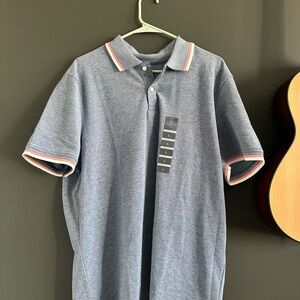 St. John's Bay Blue Polo with White and Red Trim